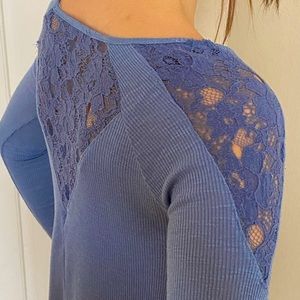 Light Blue Lace Longsleeve Shirt